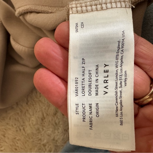 Varley Loretta Half-Zip Taupe DoubleSoft Sleeveless Top. Never Worn. Like New. - Picture 8 of 8